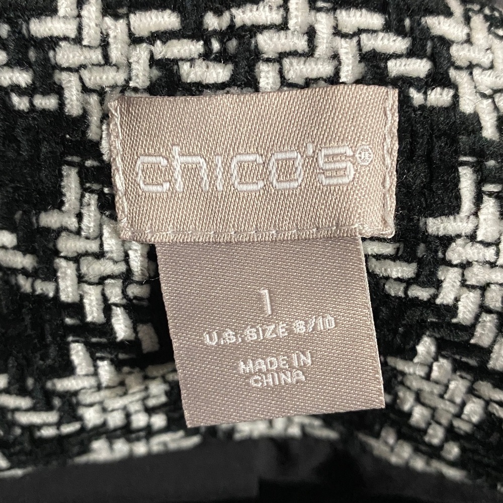 Chico’s Houndstooth Blazer, Jacket, Shacket, Coat, Plaid, Sz M, 8/10, Chico’s 1 - Picture 3 of 13